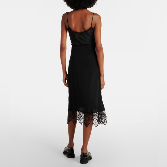Simone Rocha Black Slip Midi Dress Lace Details Size UK 8/US 4 - Picture 2 of 14